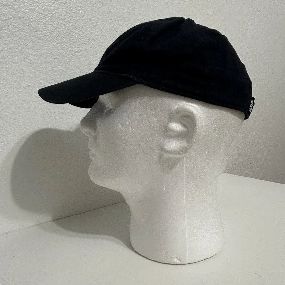 Nike Swoosh Black w/ White Logo Childs Hook and Loop Adjustable Baseball Hat Cap